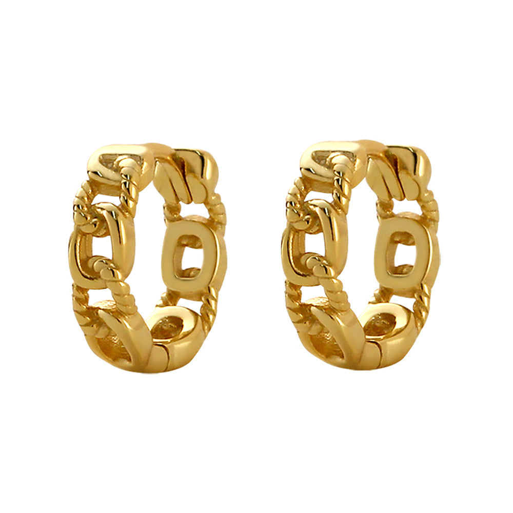 Women's Sier Style Personality Chain Geometric Earclip Earrings