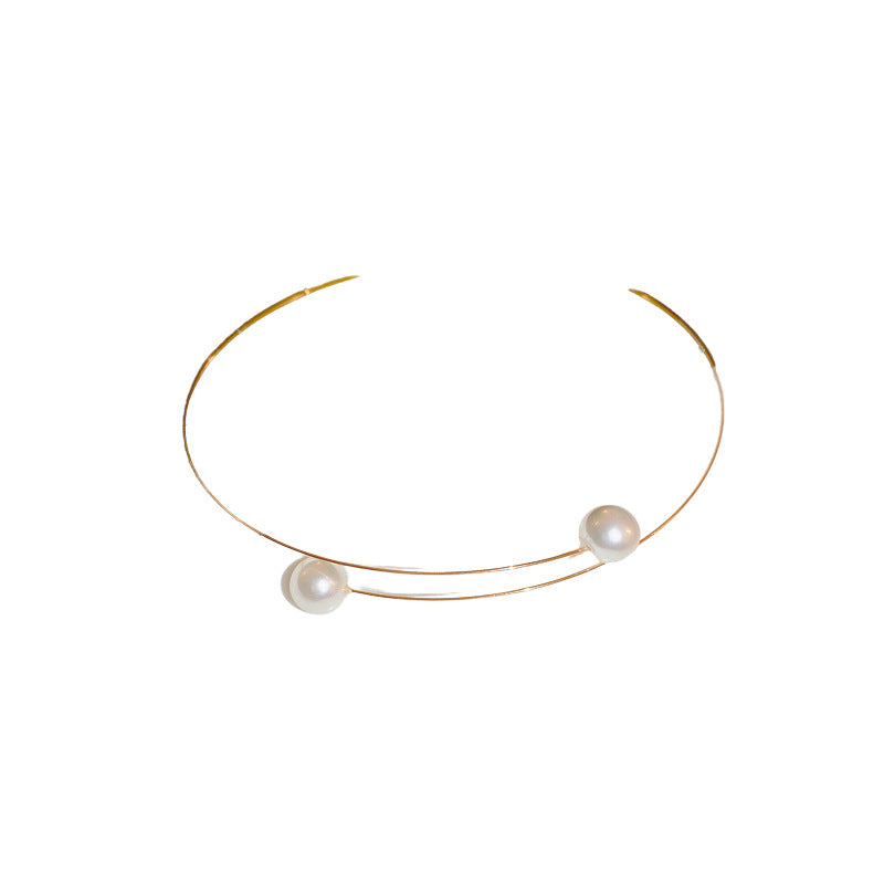 Women's Pearl Round Geometric Fashion Simple Elegant Collar