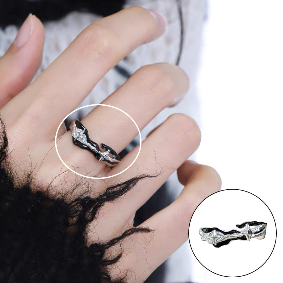 Night Series Black Niche High Sense Rings