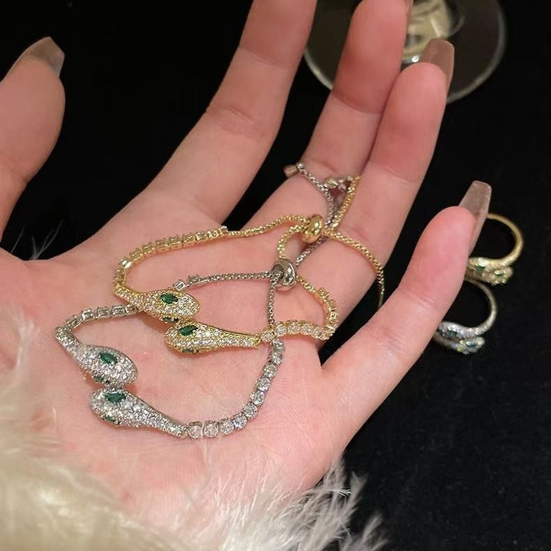 Zircon Snake-shaped Flower Light Luxury High-grade Bracelets
