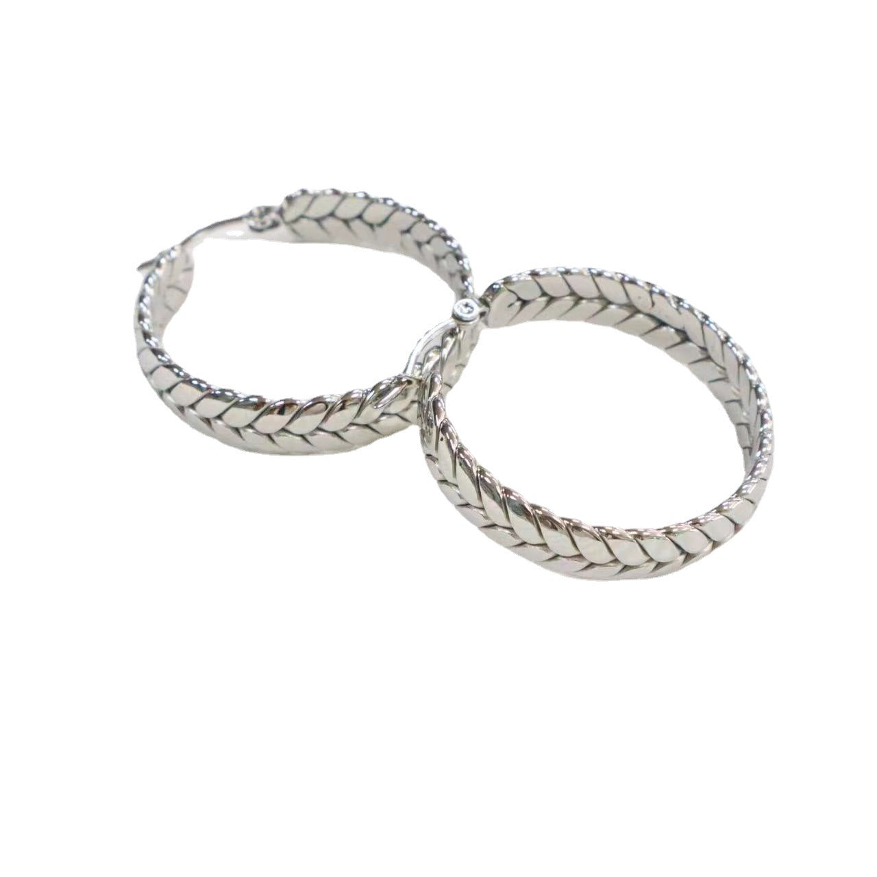 Women's Hoop Stainless Steel Wheat Geometric Ear Earrings