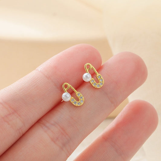 Women's Sier Sterling Pearl Clip Simple Fashion Earrings