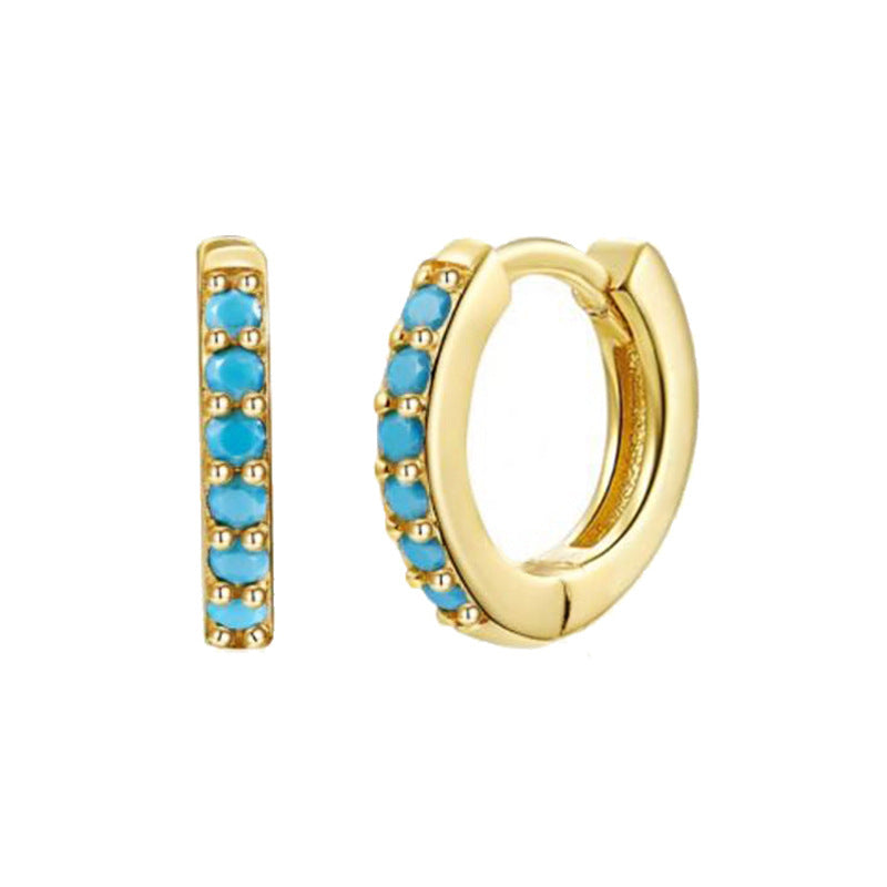 Light Luxury Sier Needle Geometric Ear Female Water Drop Leaf Stud Earrings