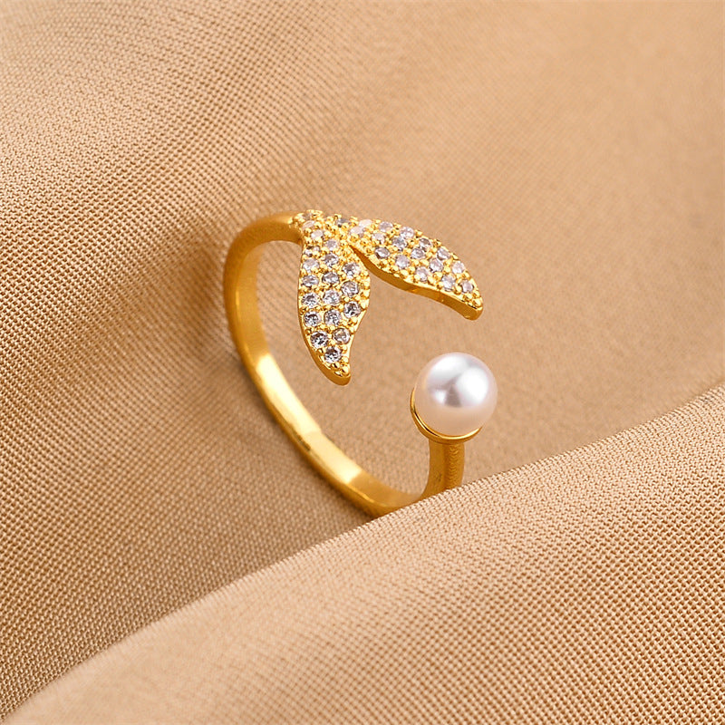 Women's Style Personalized Advanced Light Luxury Pearl Rings