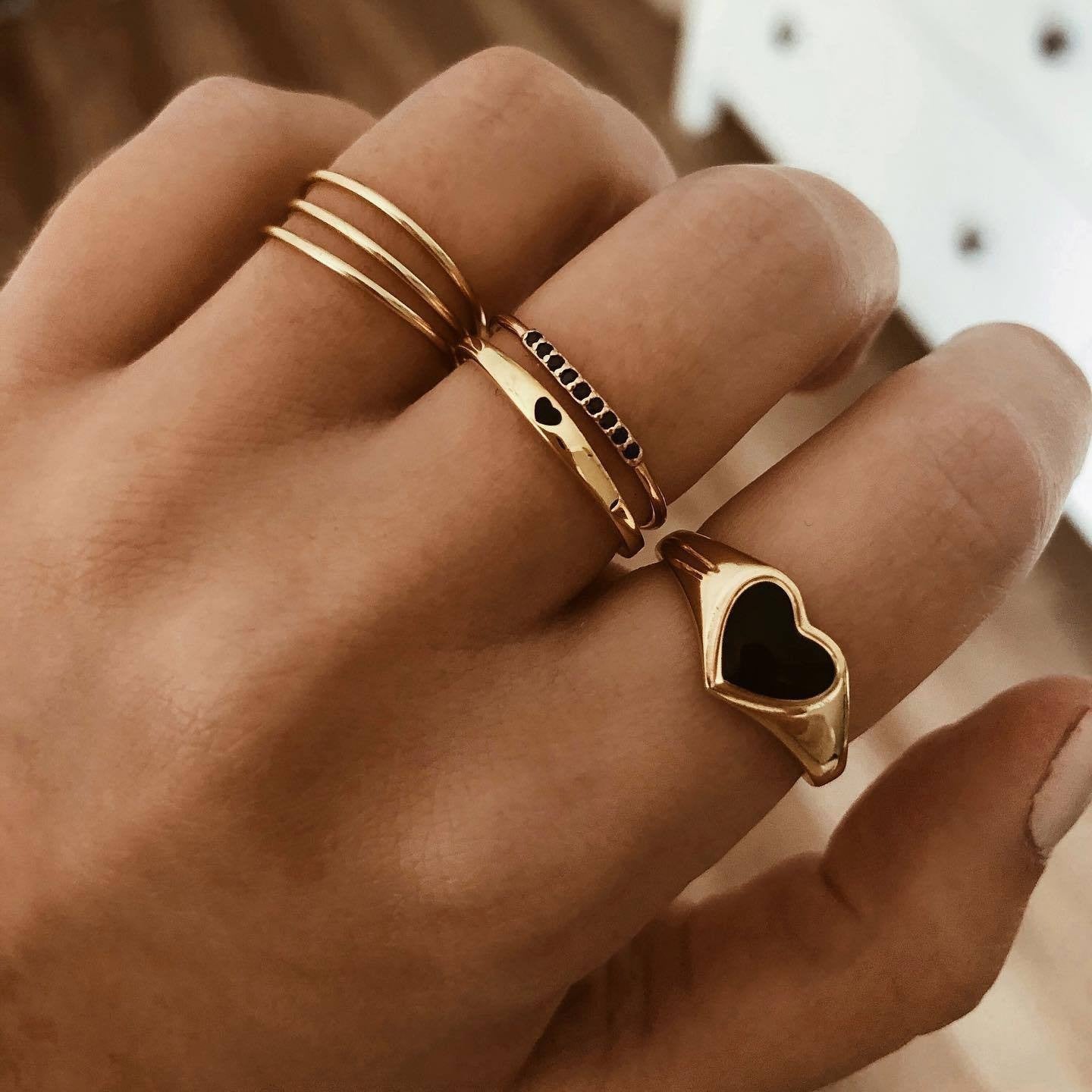 Nude Retro Golden Personality Independent Packaging Rings