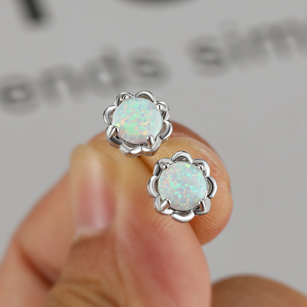 Opal Luxury Flower Creative Imitation Woman Stud Earrings