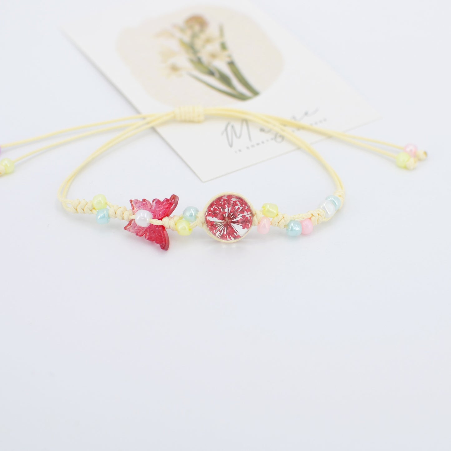 Dried Flower Preserved Fresh Real Butterfly Bracelet