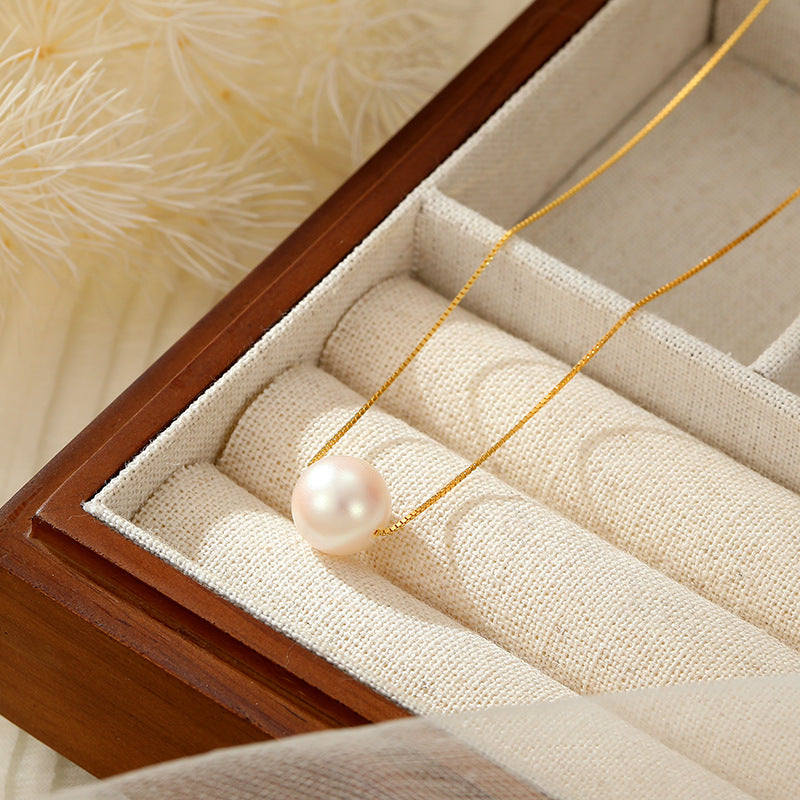 Shell Pearls Under Banyan Tree Perfect Circle Style Simple Powder Necklace