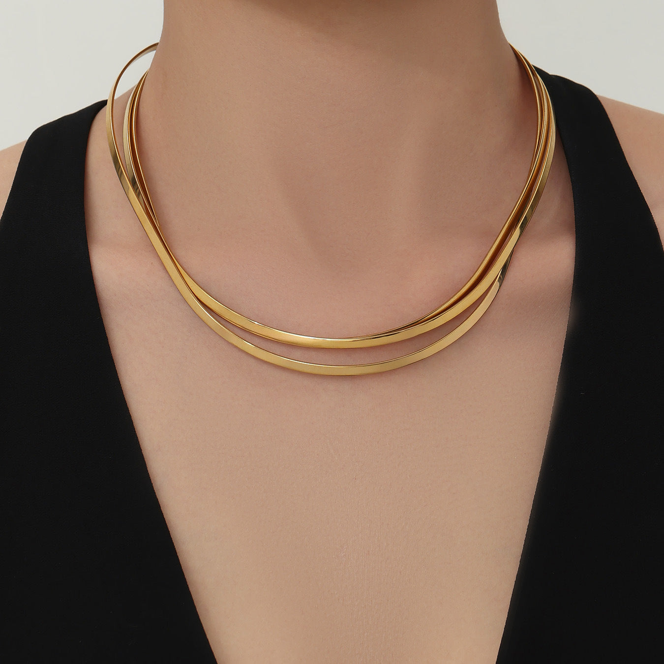 Women's Open Personalized Glossy Hot Wear Simple Collar