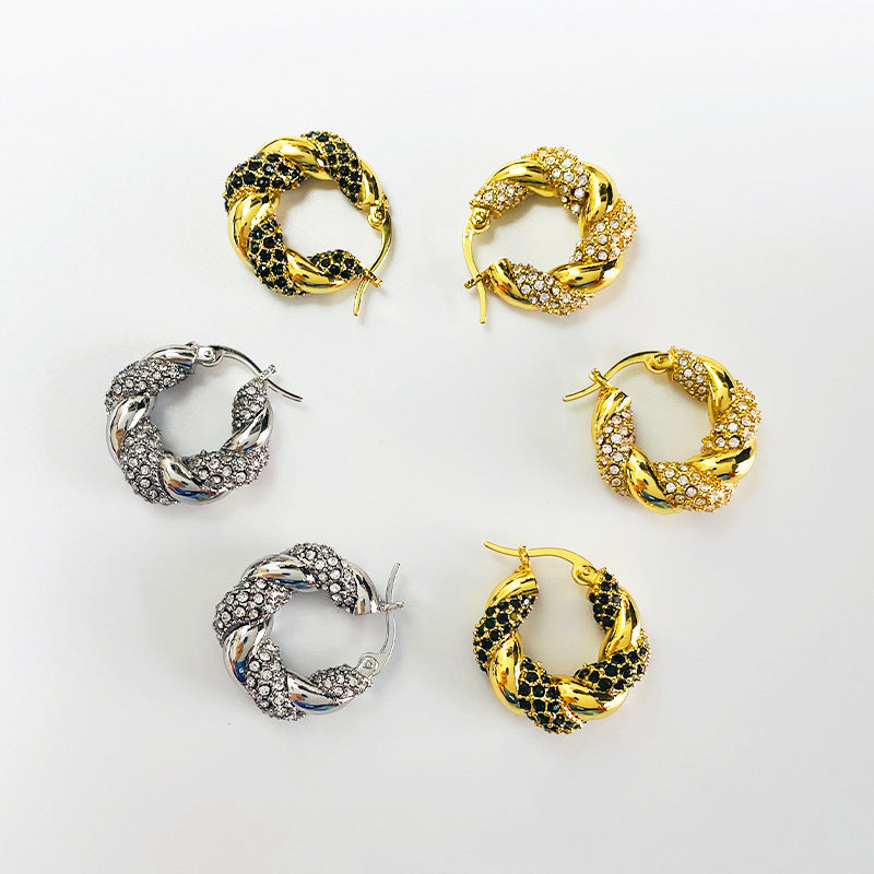 Zircon Graceful Personalized Design Sense Trendy Earrings