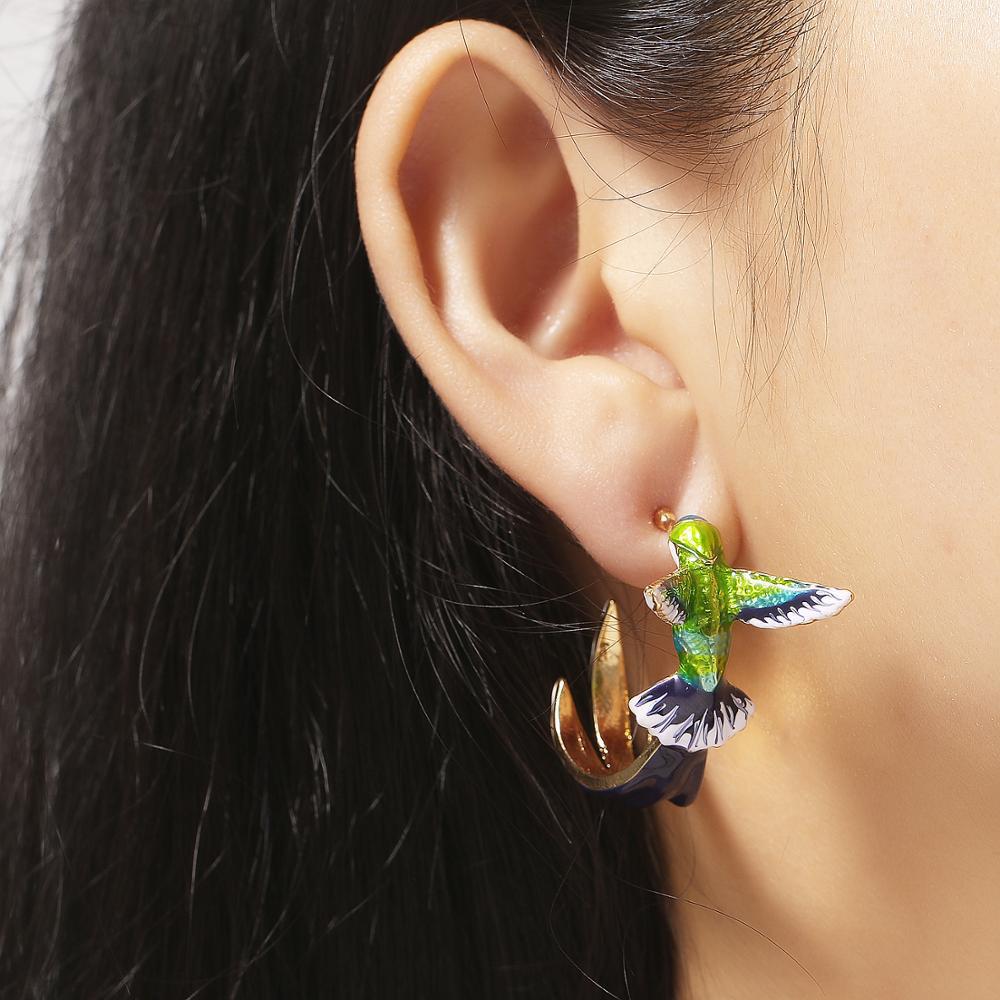 Women's Yan Yi Cute Hummingbird Shape Dripping Earrings