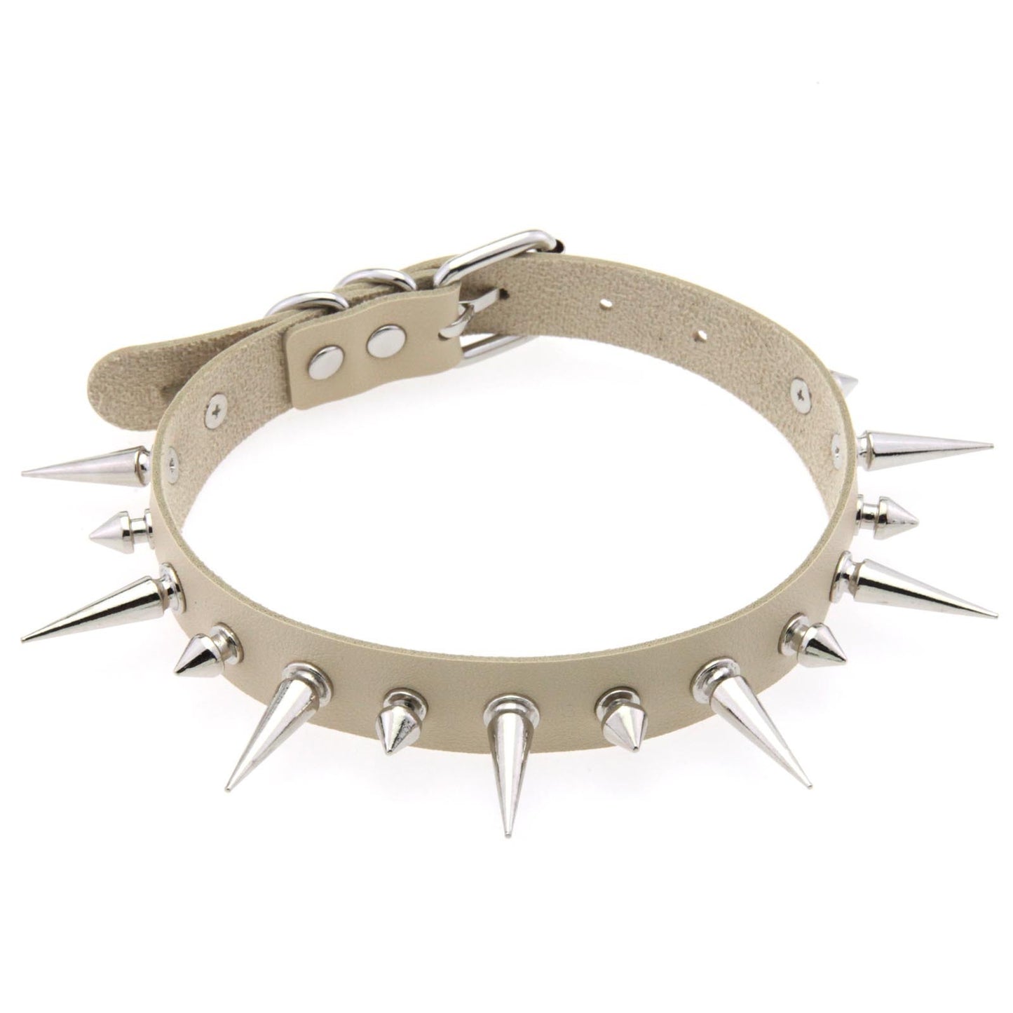 Style Punk Leather Nail Neckband Clavicle Necklaces