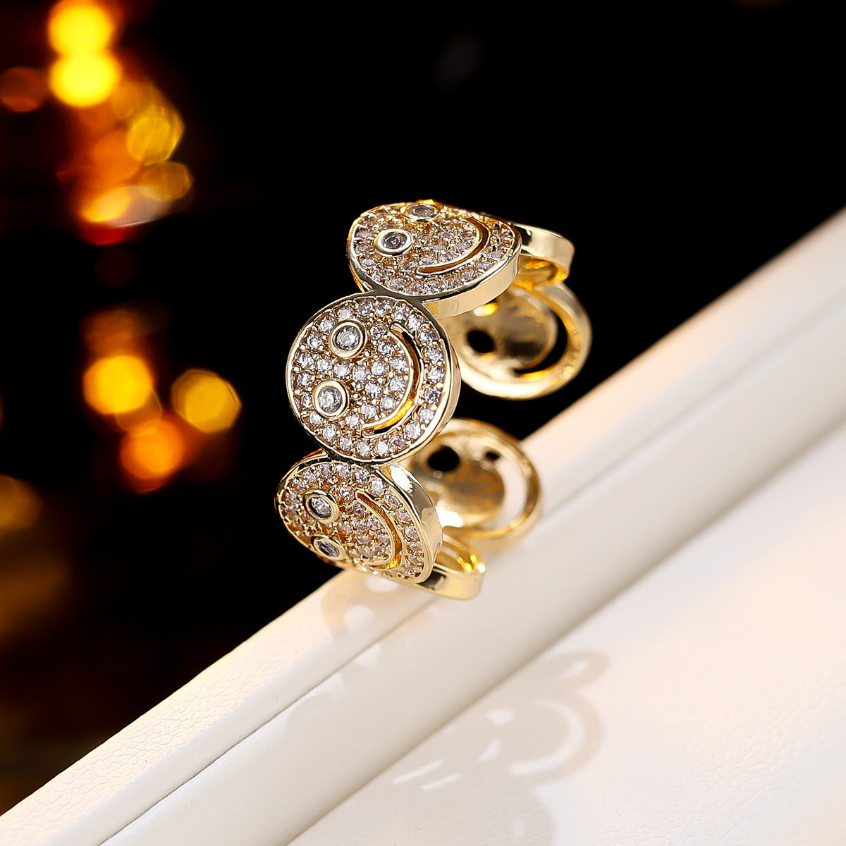 Simple Round Smiley Face Synthetic Zircon Bracelets