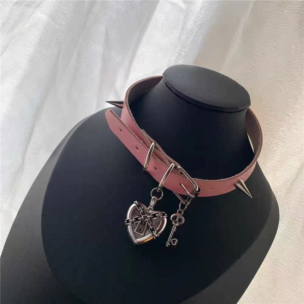 Size Leather Dark Punk Rock Niche Asian Culture Collar