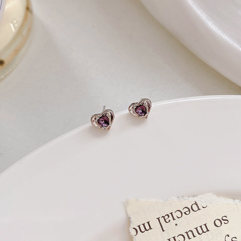 Sier Needle Female Simple Small Design Earrings