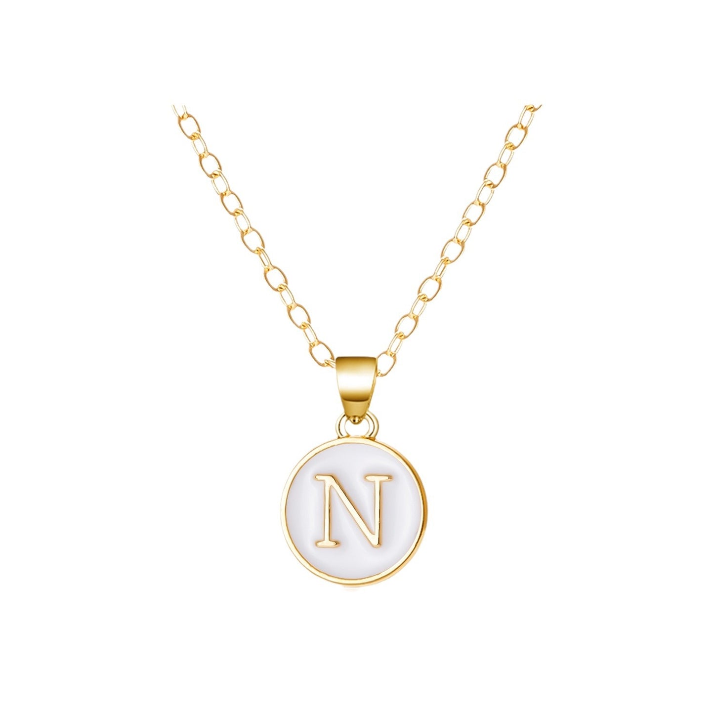 Cool Fashion English Letter Dripping Oil Necklaces