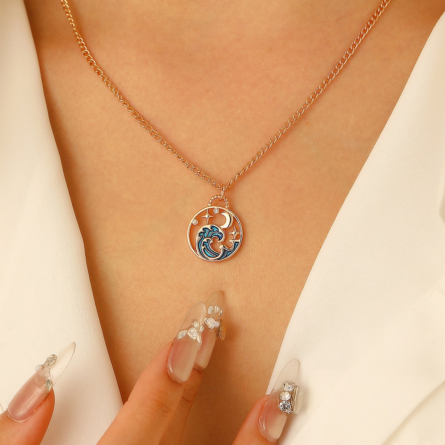 Beach Double Layer Starfish Three-piece Fashion Suit Female Summer Earrings
