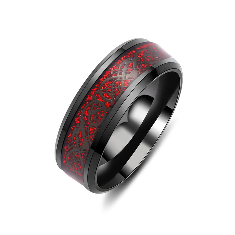 Men's Suit Double Bevel Brushed Matte Simple Ring