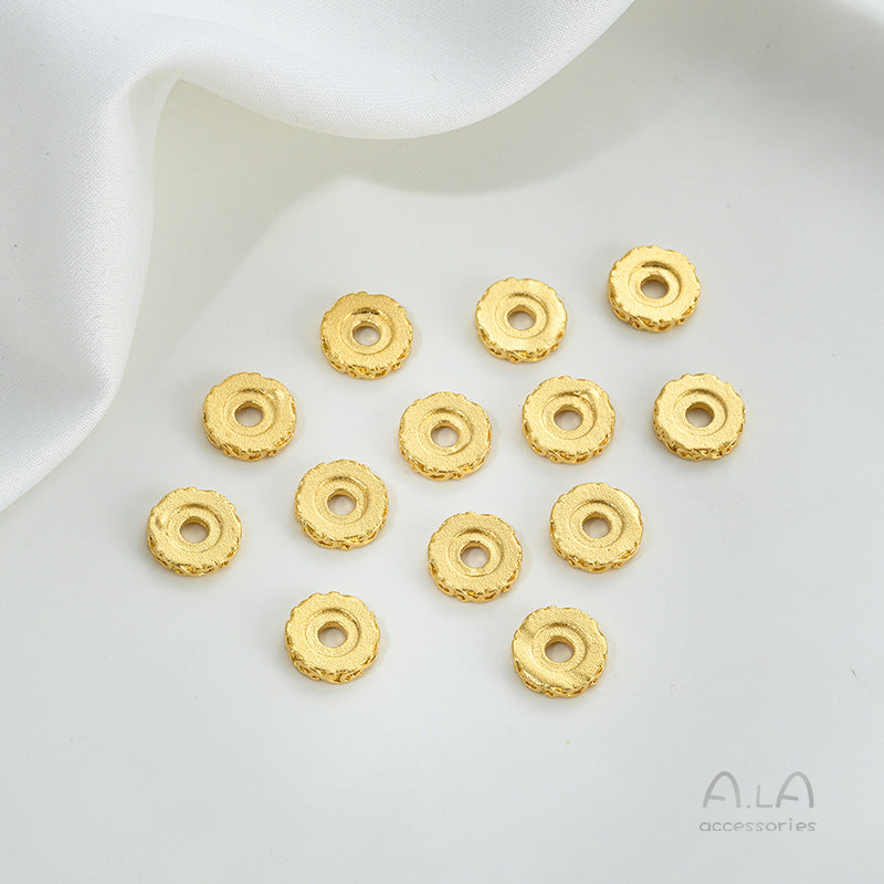 Alluvial Gold Wheel Spacer Beads Copper Jewelry Accessories
