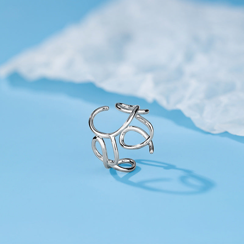 Line Female Light Luxury Minority Design Sense Commuter Opening Adjustable Rings