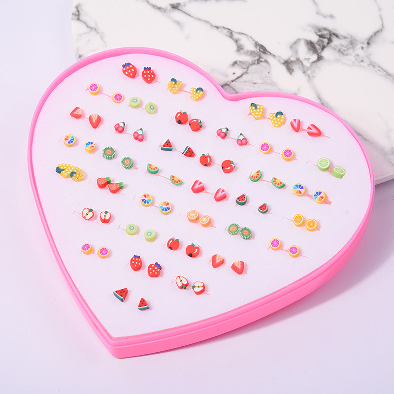 Women's Flower Love Heart Not Allergic To Stud Earrings