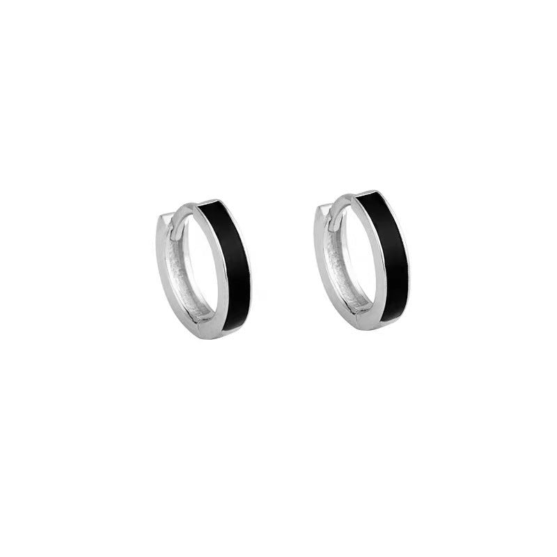 Women's & Men's White Ear Clip Korean Simple Epoxy Earrings