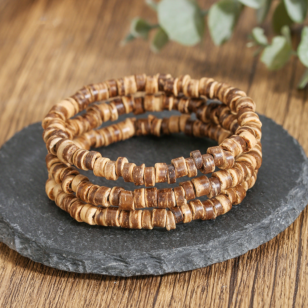 Men's Coconut Shell Hip Hop Punk Retro Bracelets