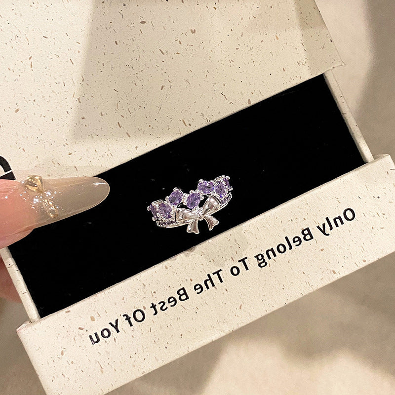 Women's The Debris Small Artistic Design Sweet Index Rings