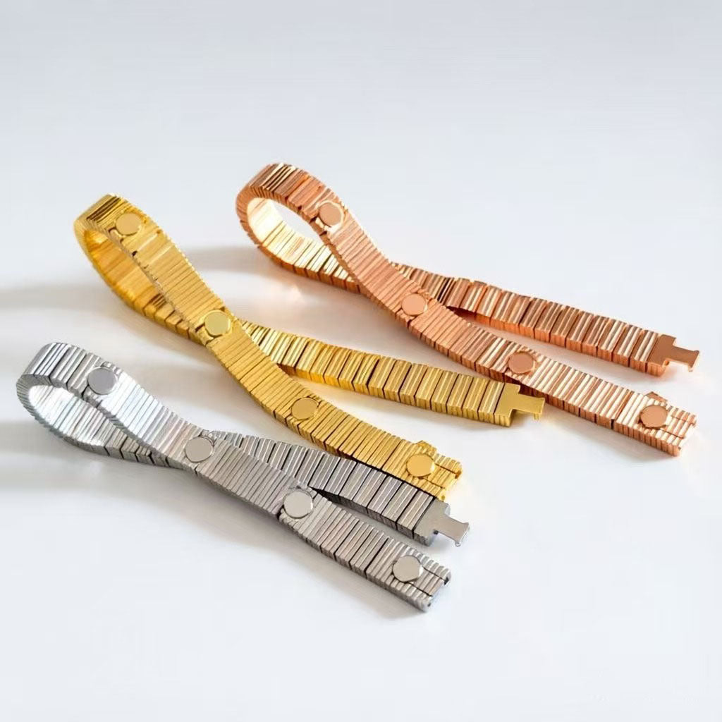 Women's & Men's Screw Handmade High Version Design Strap Stainless Steel Bracelet