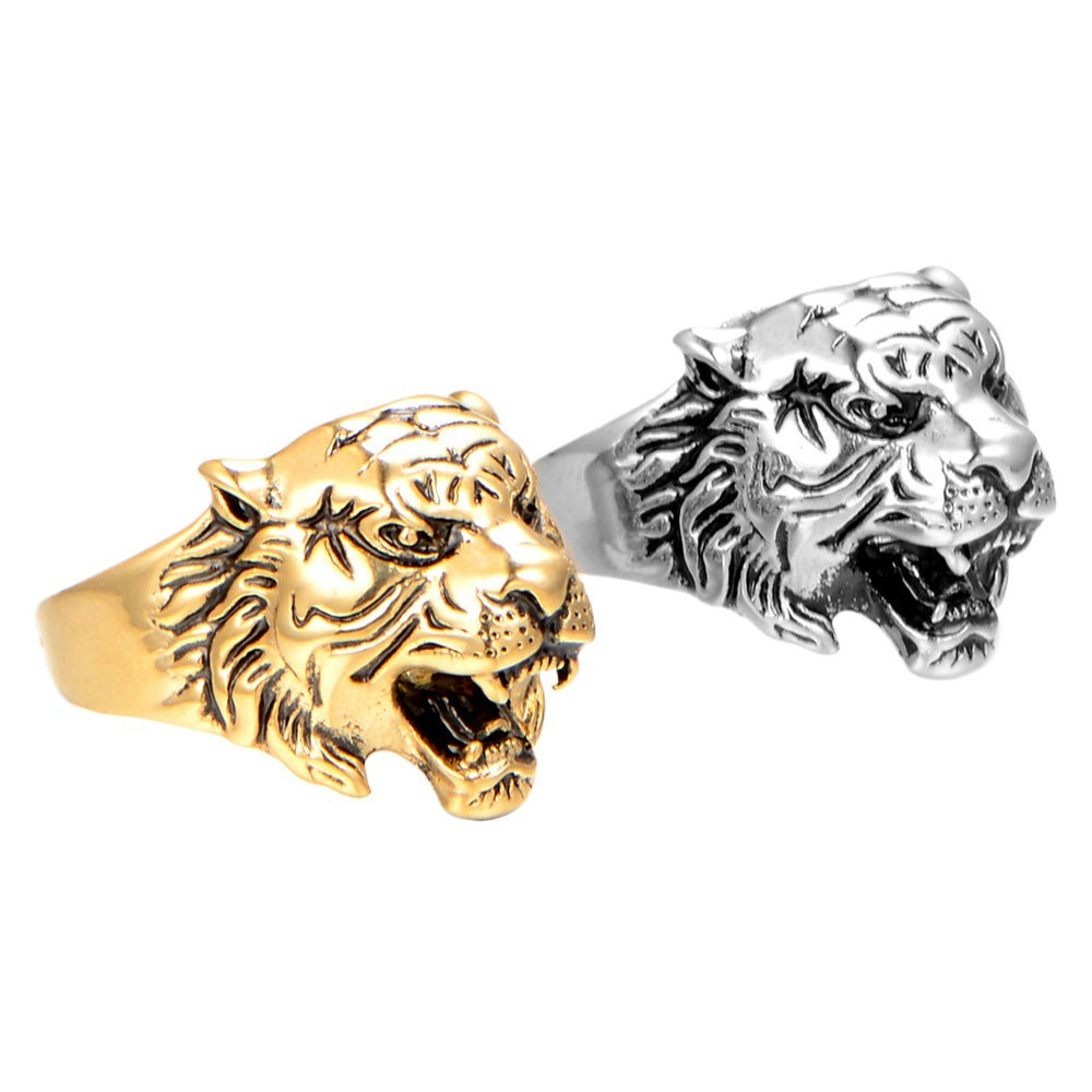 Men's Alloy Vintage Domineering Tiger Head For Ring