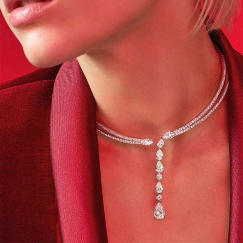 Women's Diamond Open High-grade Party Fashion Alloy Collar