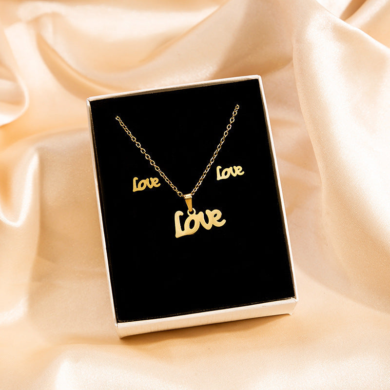 Stainless Steel Design Fashion Suit Metal Style Geometric Heart Necklaces