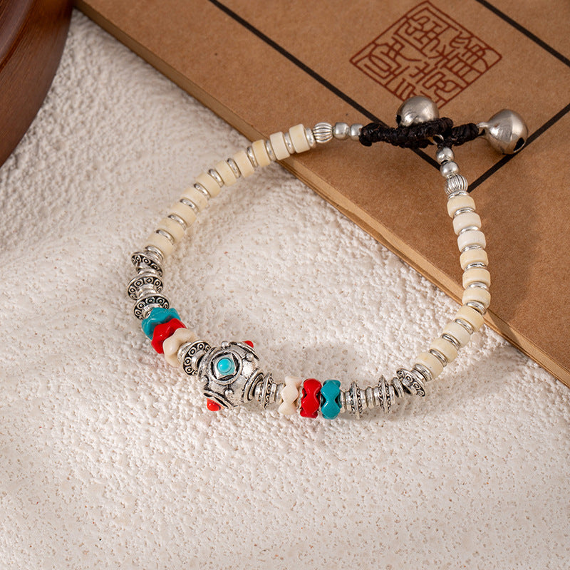 Colorful Turquoise Retro Artistic Personality Nepal Creative Crafts Braid Bracelet