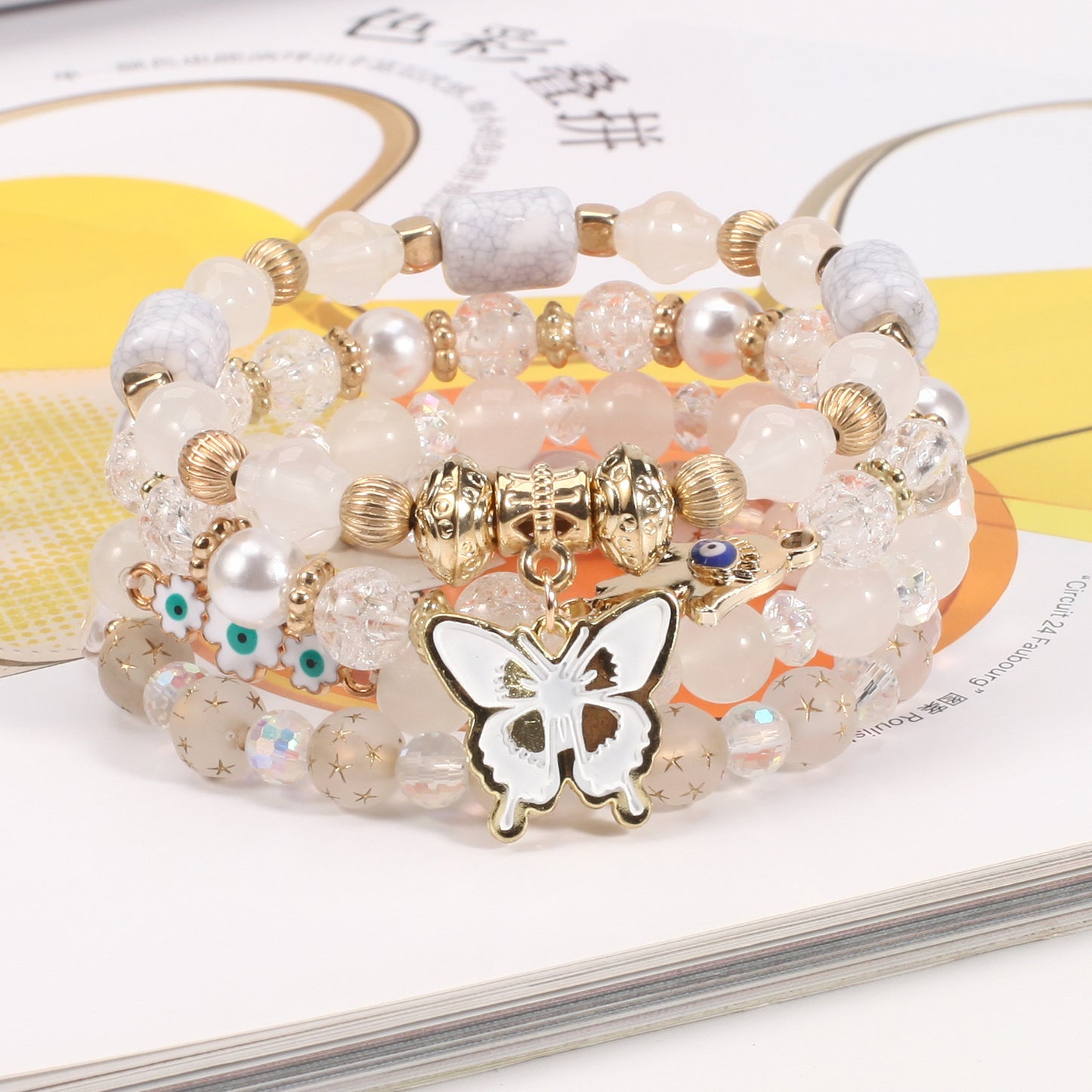 Spring Bohemian Butterfly Flower Palm Pattern Bracelets