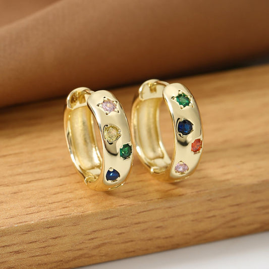 Light Luxury Polygon Inlay Ear Clip Earrings