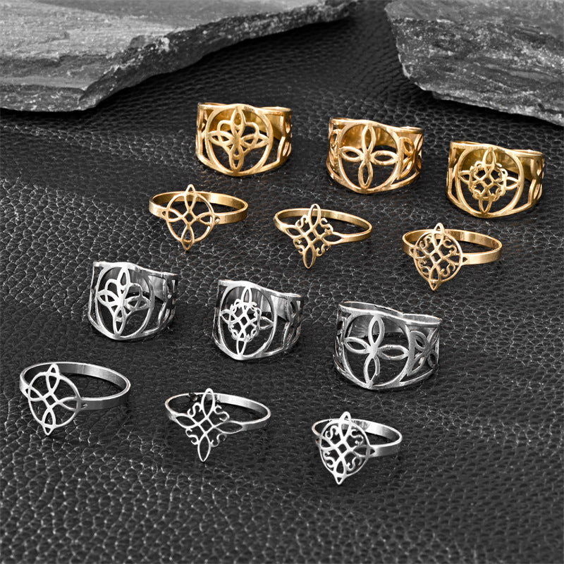 Hollow Witch Artistic Ethnic Style Personalized Ring