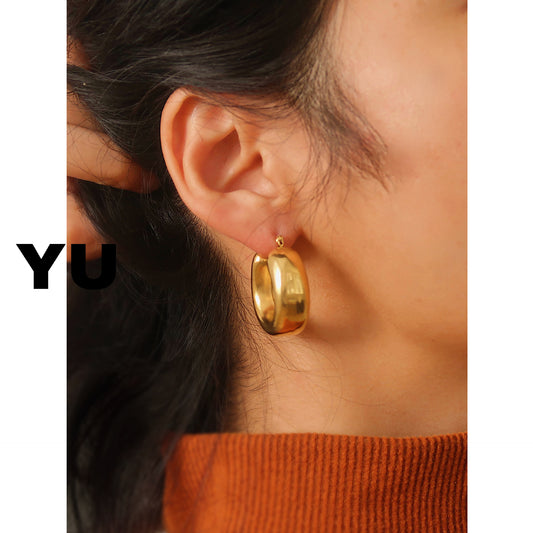 Yu Hollow U-shaped Simple Commute Live Earrings