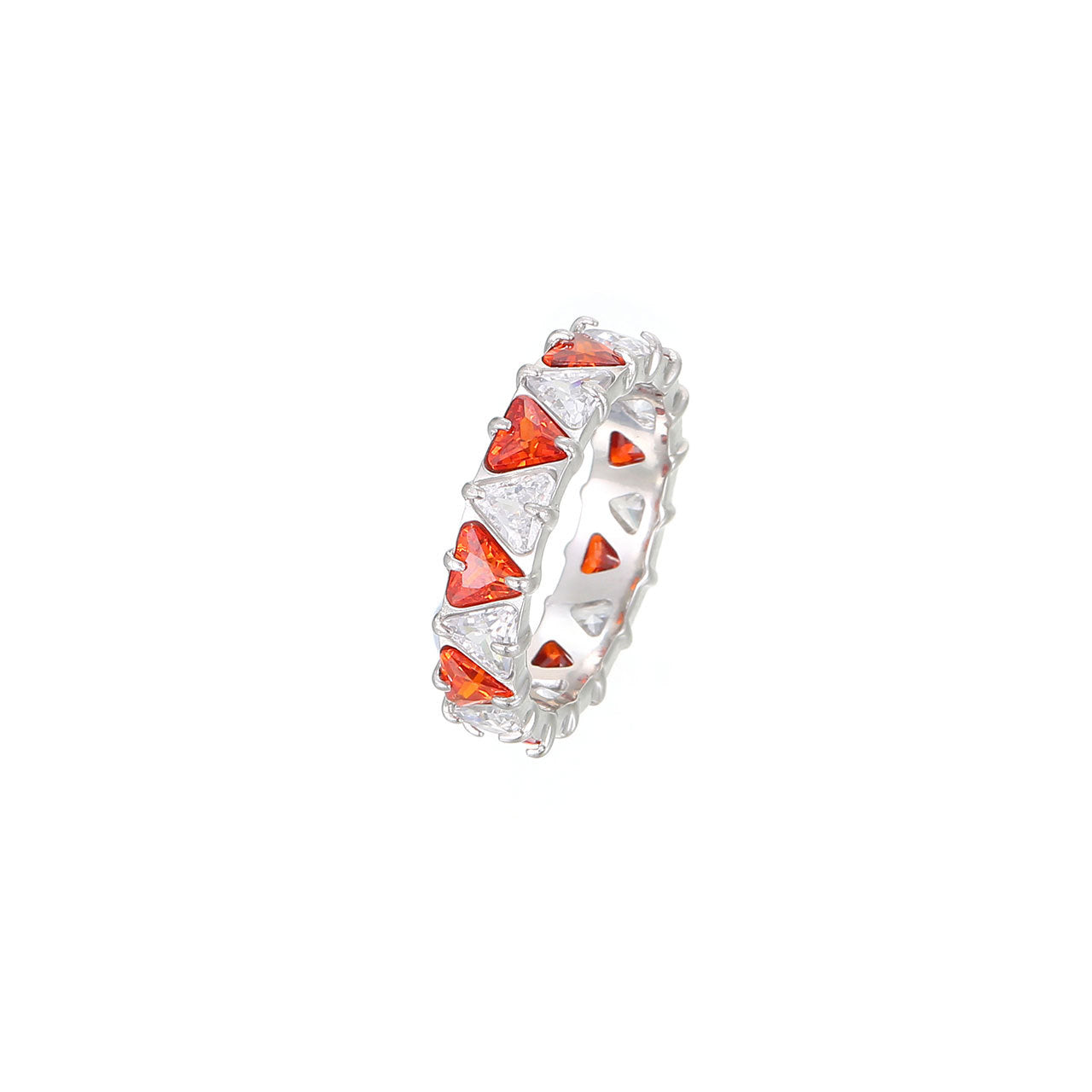 Gang Drill Color Zircon Female Diamond Heart-shaped Rings