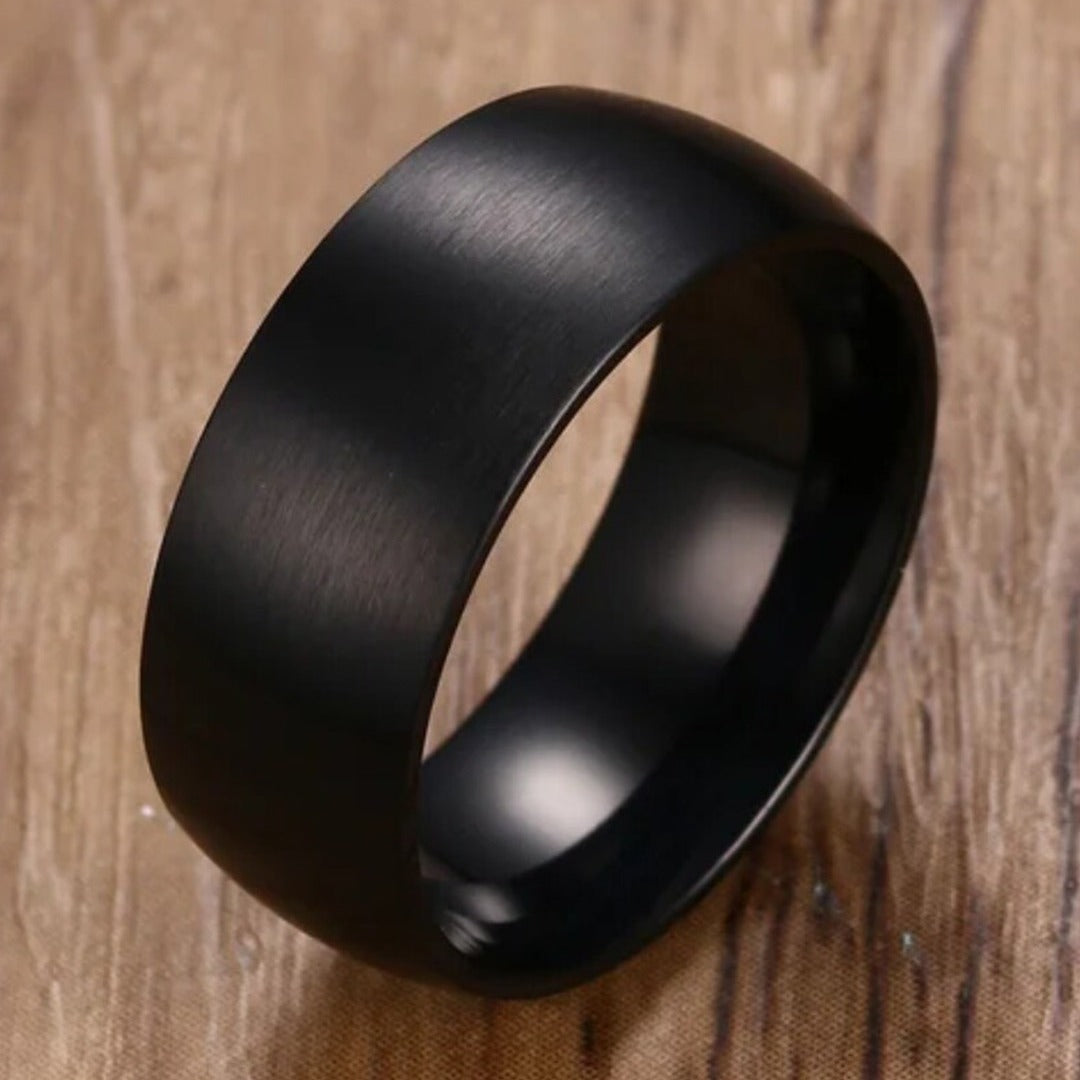 Men's Arc Matte Brushed Titanium Steel Wedding Xi Rings
