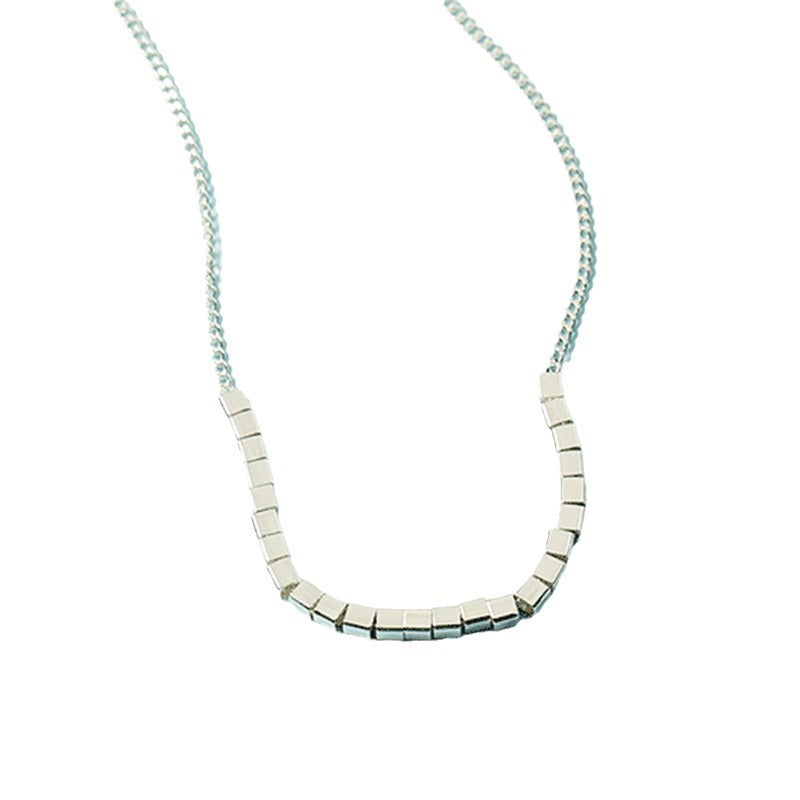 Women's Small Square Summer Versatile Simple Fashion Design Clavicle Necklace