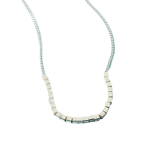 Women's Small Square Summer Versatile Simple Fashion Design Clavicle Necklace