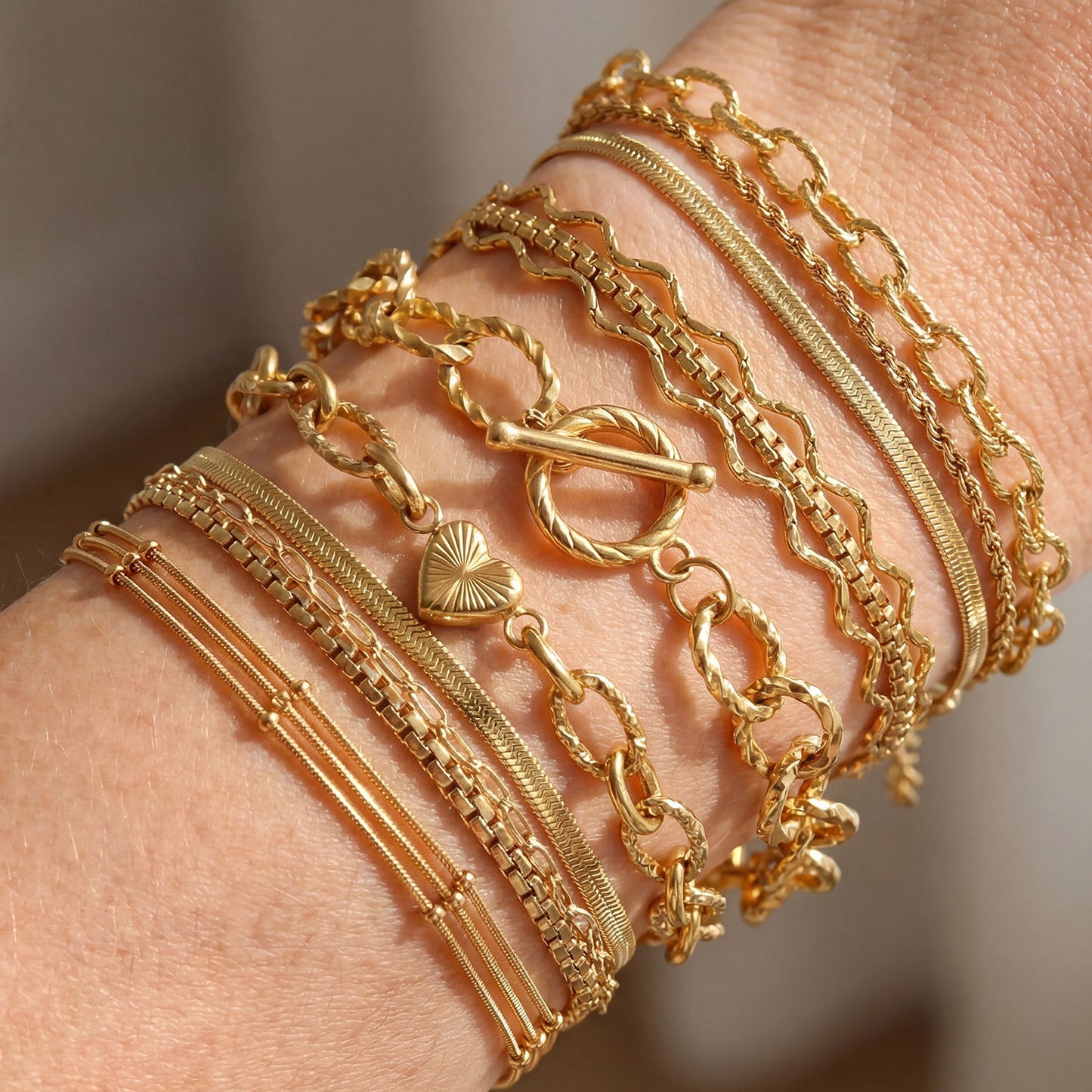 Fashion Personalized Stainless Steel Chain Button Bracelets