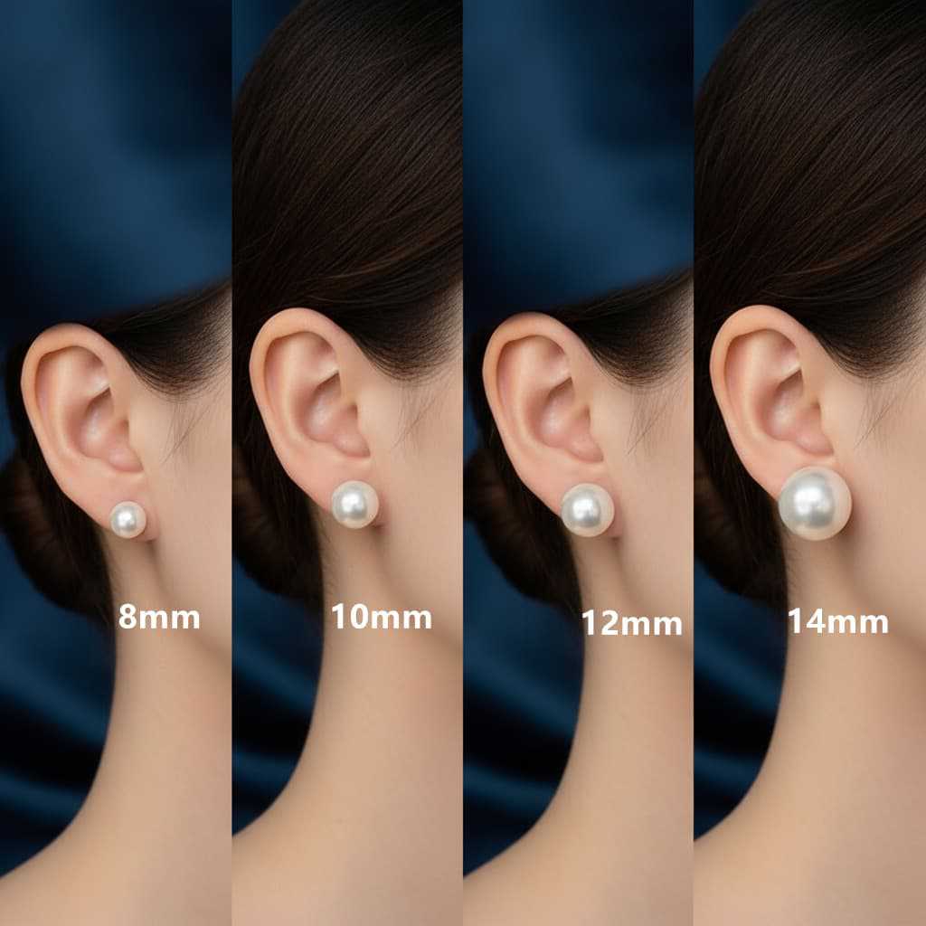 Simple Pearl Plain Ear Basic Style High Sense Stud Earrings