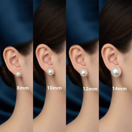 Simple Pearl Plain Ear Basic Style High Sense Stud Earrings