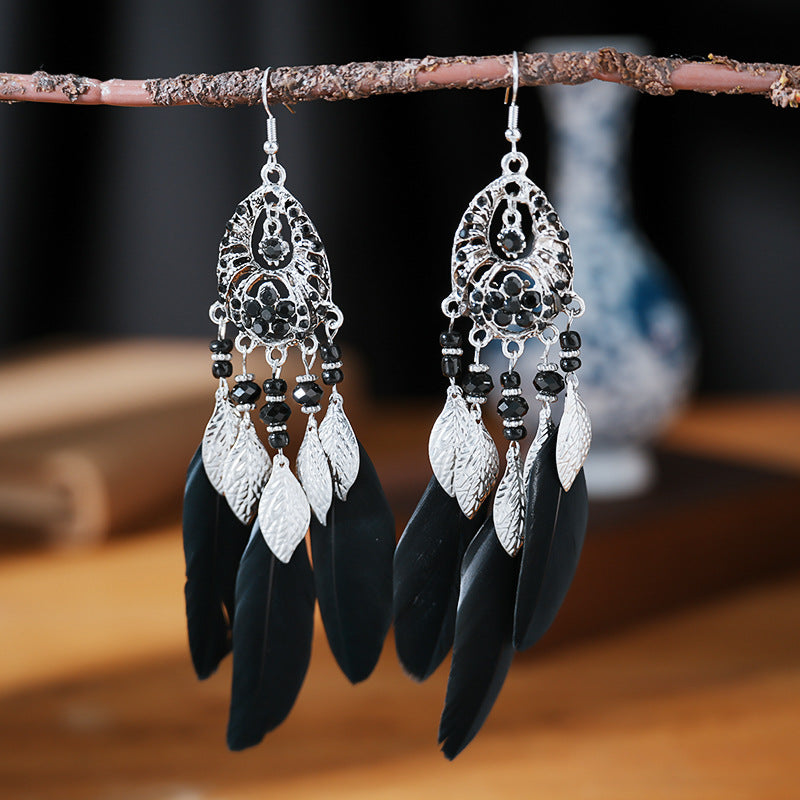 Feather Leaves Spot Drill Alloy Your Earrings