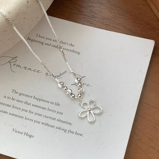 Women's Sterling Sier Hollow Flower Mild Luxury Retro High-grade Design Necklace