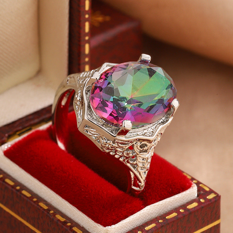 Classic Creative Colorful Zircon Boutique Diamond Copper Rings