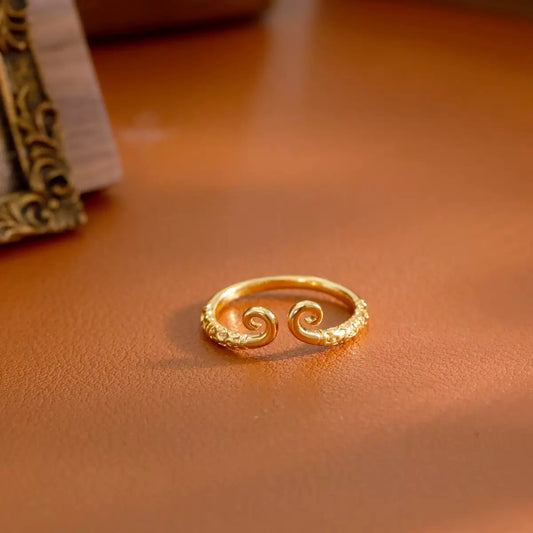 Women's & Men's Black Myth Hoop Charm Simple Adjustable Opening Ring
