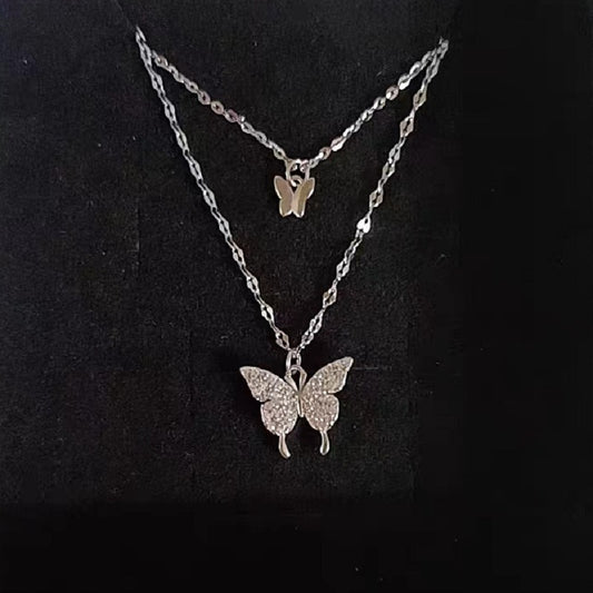 Women's Butterfly For Rhinestone Trendy Cold Clavicle Necklaces