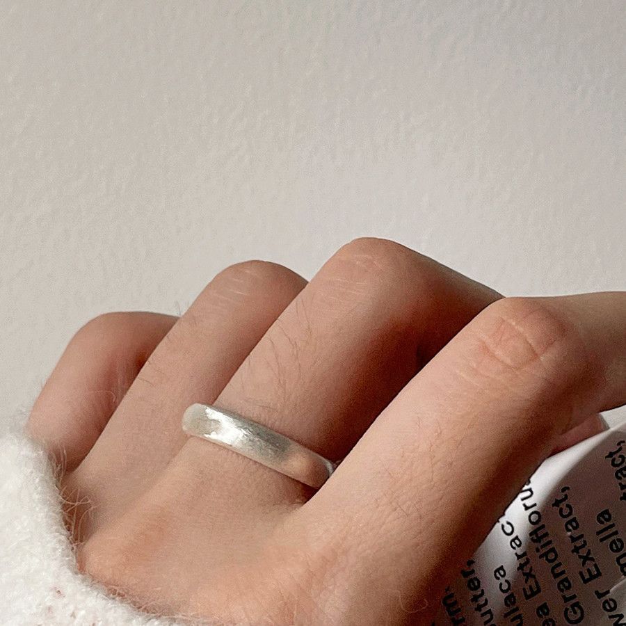 Women's Frosted Brushed Matte Surface Simple Versatile Personality Trendy Style Ring